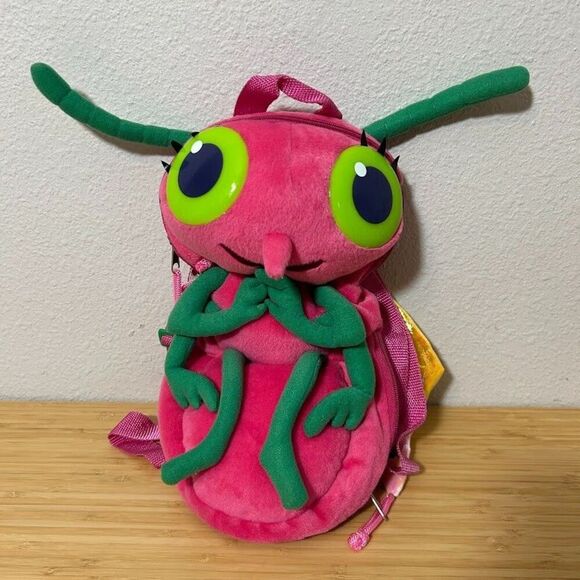VTG Miss Spider’s Sunny Patch Friends Shimmer Beetle Backpack Plush 12” PINK - Picture 1 of 5